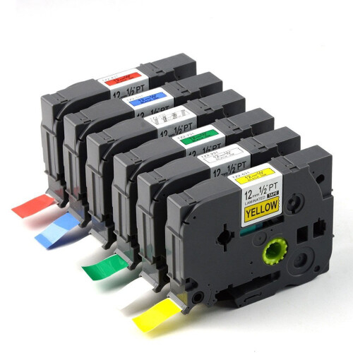 Fita de etiquetas compatível como substituta. Compatível com as impressoras de etiquetas Brother P-Touch TZe de 12 mm (0,47 polegadas) TZ-23