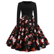 Women's Vintage Christmas Dress Cocktail Party Dress Holiday Costume Accessories