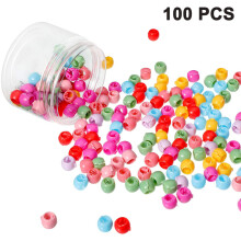 100 Mini-Haarspangen, Haarclips, Ponyfrisuren, bunte Perlenhaarspangen, Haarklammern, Haarclips mit Regenbogenperlen, geeignet für Kinder, M