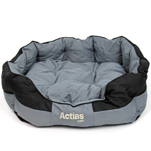 Actiaspet Large Grey/Black Waterproof Round Dog Bed 1