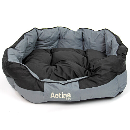 Actiaspet Large Grey/Black Waterproof Round Dog Bed 2