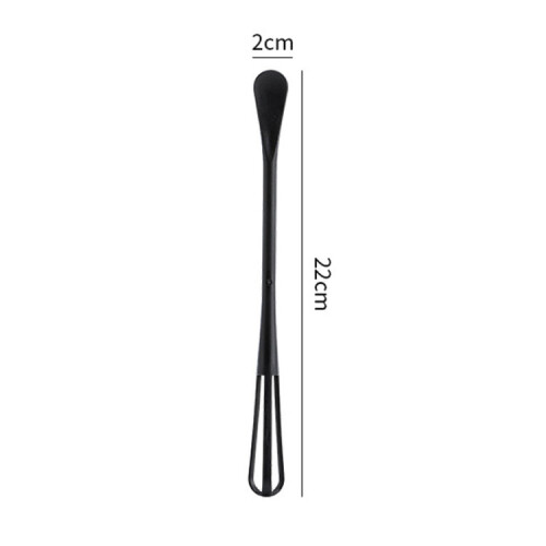 5 Mini Egg Beater with Small Spoon Kitchen Multi-Functional Stirring Stick (Black) 2