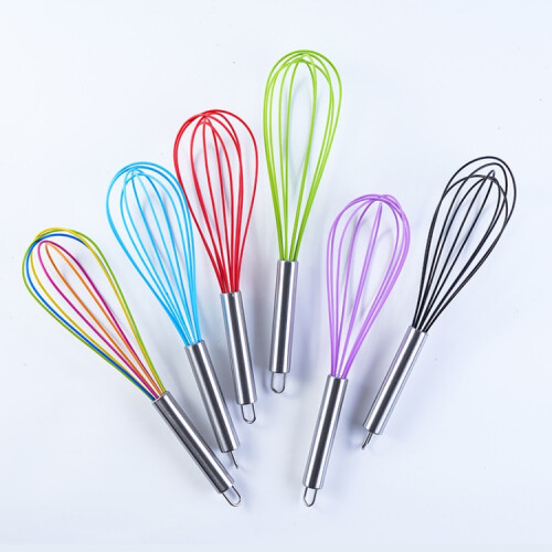 Silicone Egg Beater Home Egg Mixer Kitchen Gadgets Cream Baking Tools, Colour: 12 inch Red 1