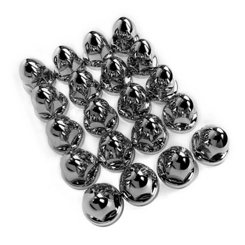 20PCS 33mm Chrome Lug Nut Covers ABS Plastic Push- for Semi Trucks 1