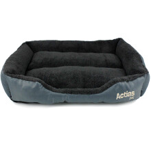Actiaspet Large Grey Faux Fur Dog Bed Waterproof