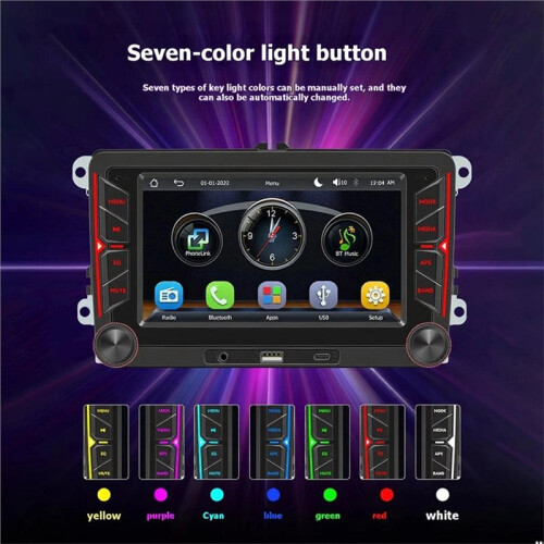 Rádio Automotivo Multimídia de 7 Polegadas com Tela de Navegação MP5, CarPlay Sem Fio e para Android Auto para , Reprodutor  Portátil. 2