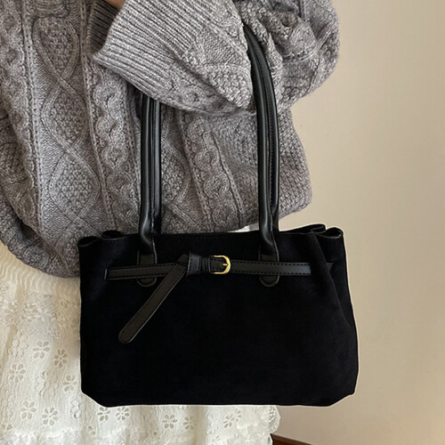 Multifunctional Suedes Shoulder Bag Retro Inspired-Coffee 2