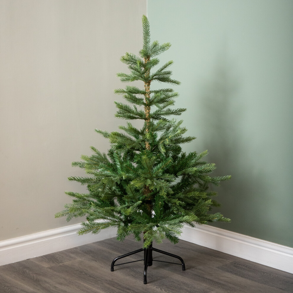 Samuel Alexander 4Ft (1.2M) Grandis Fir Real Look Christmas Tree With Metal Stand Green
