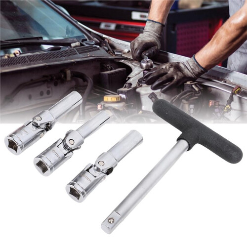 Automotive Glow Plug Socket Tool Set 3/8in Interface T Bar 8mm 10mm 12mm Plug Socket for Automotive Efficient Repair 1