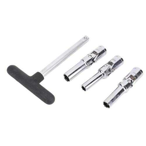 Automotive Glow Plug Socket Tool Set 3/8in Interface T Bar 8mm 10mm 12mm Plug Socket for Automotive Efficient Repair 2