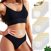 12PCS 3.2 inch Hypoallergenic Castor Oil Pack Wrap for Belly Button, Disposable Castor Oil Wrap Patches Pad with High-Abs