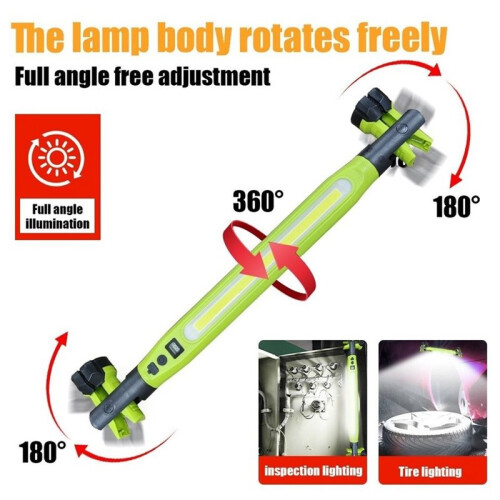 Magnetic LED Work Light Rechargeable with Rotating Base and Hooks for Outdoor Use 1