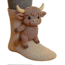 (C) Warm Winter Novelty Cartoon Animal Socks, Cat & Deer Socks as Christmas Gifts for Girls & Women