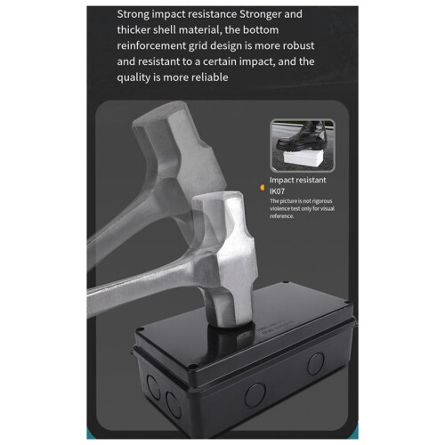 ABS Waterproof Junction Box Outdoor Terminal Box Plastic Power Seal Box General Electrical Engineering Enclosure Black 2