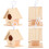 Soft Texture Rustic Decorative Ornaments, Paintable Birdhouse Set With Hanging Rope Compatible with Courtyard Decoration 5