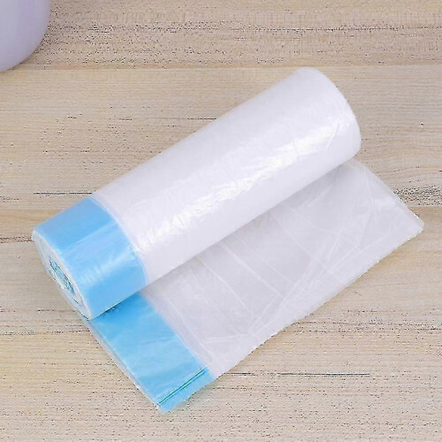 30pcs drawstring beam garbage bag disposable classified plastic bags kitchen thickened garbage bag with handle white-Good 2