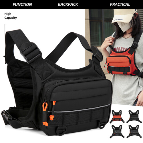 Waterproof Multifunctional Chest Waist Pack for-matte black 2