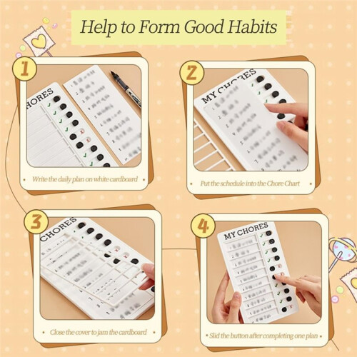 4pcs Chore Chart,12 X 20 Portable Board Plastic Memo Boards with 30 Replaceable Blank Paper for Home Office 1