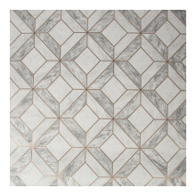 Contour Grey/White Marble Marquetry Washable Paste the Wall Wallpaper