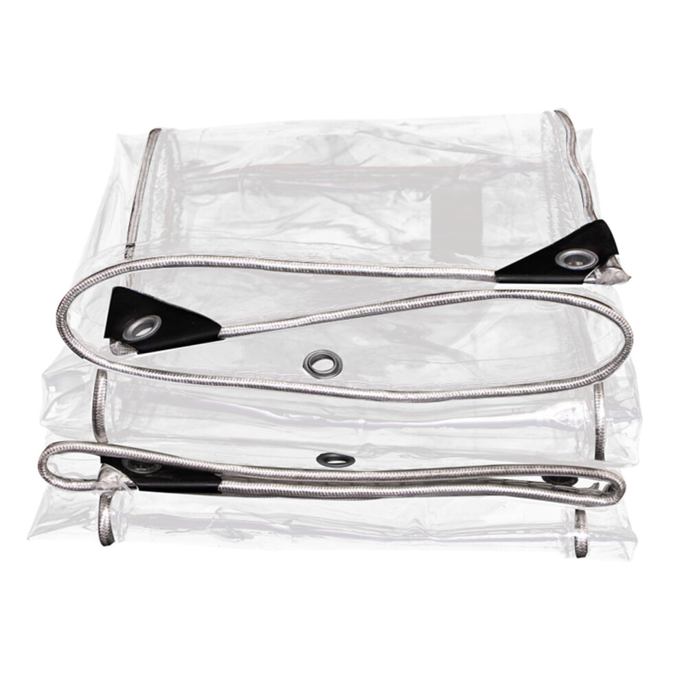 Clear Pvc Tarpaulin 0.35Mm Waterproof Transparent Tarp With Eyelets, Tearresistant Outdoor Cover 12.5Ft X 4.9Ft 9073542202356