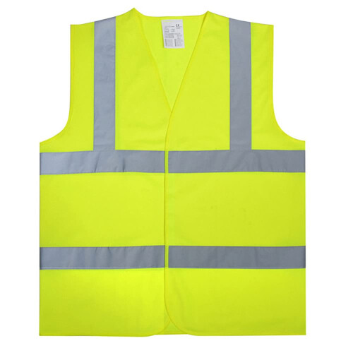 Reflective Safety Vest Yellow XXLarge, ANSI ISEA  Visibility Design for Construction Work