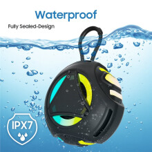Enceinte de Douche avec Lumières, Étanche IPX7, Enceinte Sans Fil Portable pour les Activités de Plein Air, Idée Cadeau