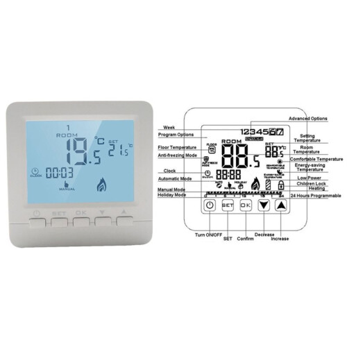Temperature Controller Gas Fireplace Thermostat Fireplace Thermostat Programmable Digital LCD Display Thermostat 1