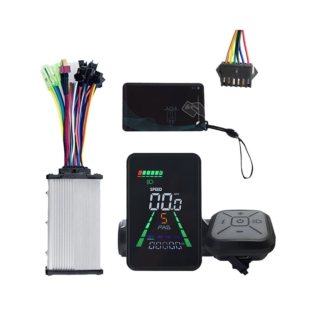 L5 E-Bike Nfc Lcd Display+36V/48V 350W Motor Uart Electric Scooter Speedometer 24V/36V/48V/60V Nfc Lcd Meter Sm6pin Black 6033488515586