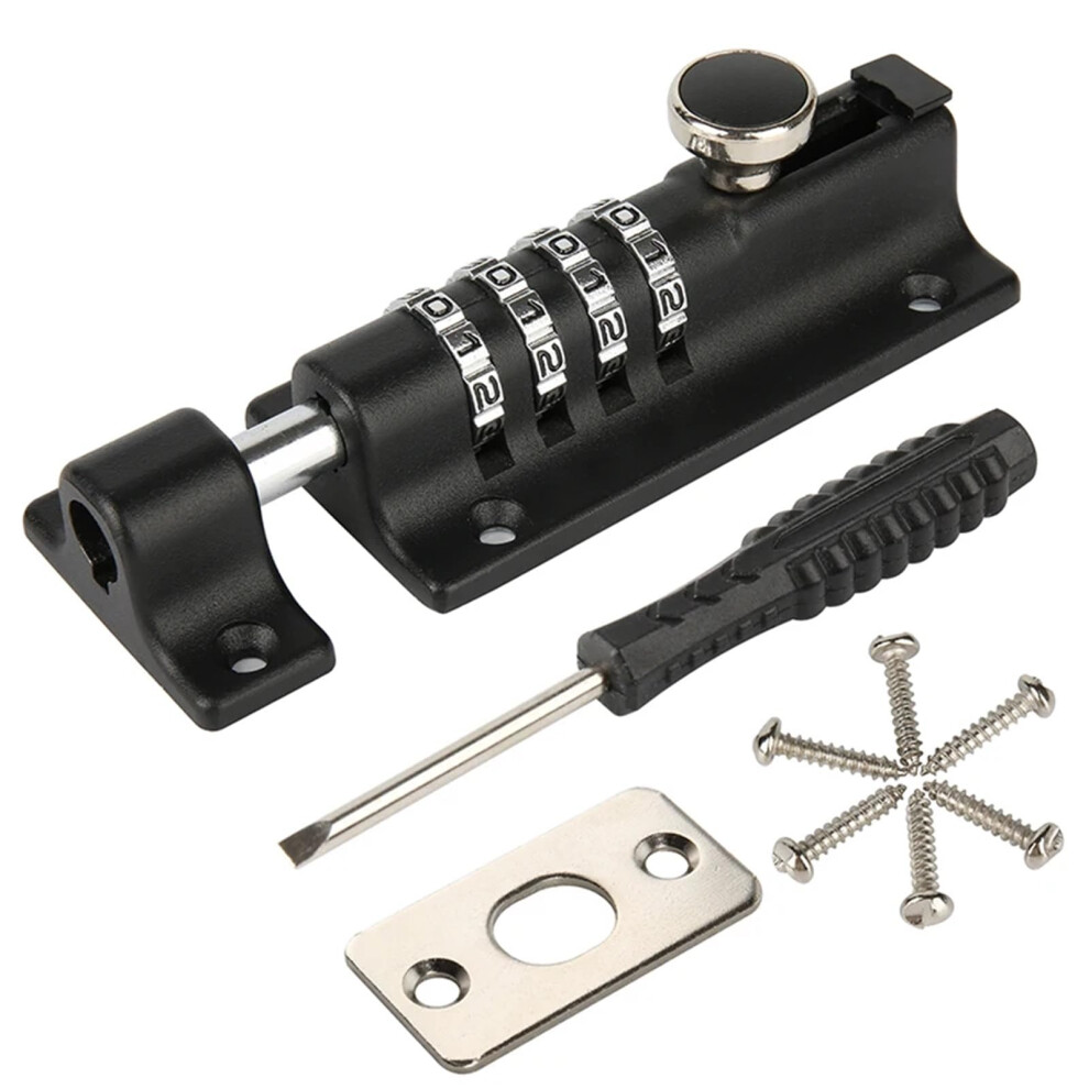 Combination Gate Latch 2Pcs Weatherproof Zinc Alloy Keyless Lock For Fence Garden Shed Garage Black 9073542202905