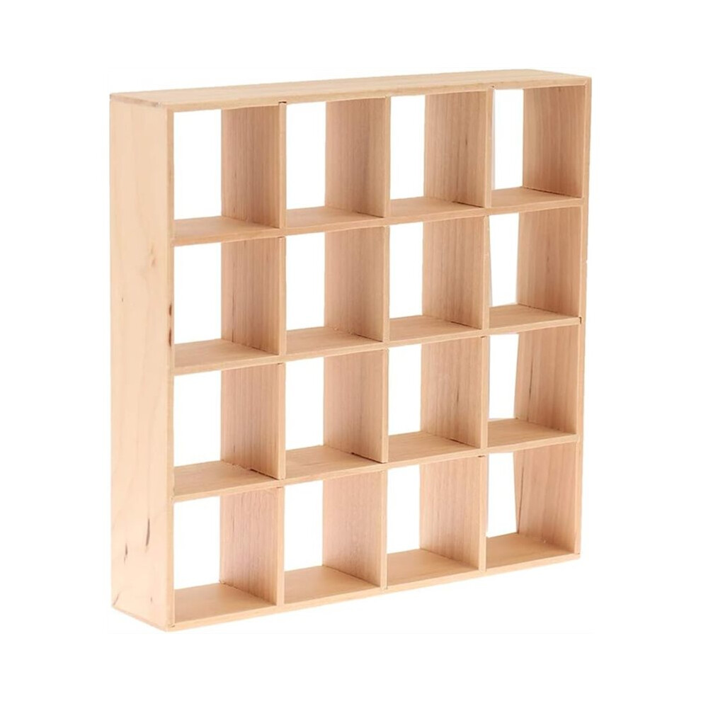 1: 12 Dollhouse Miniature Wooden Storage Rack 16 Grid Shelves Doll House Wall Rack Bookshelf Display Accessories 6032923180860