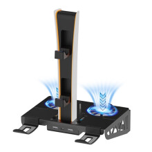 Charging Stand with Cooling Fan Charging Dock Station for Both PS5/New PS5 Slim Consoles Disc & Digital,Headset Holder