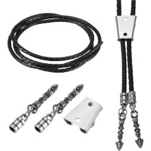 Kit di Accessori per Cravatta Bolo, Accessori per Cravatta Bolo per La Creazione di Gioielli DIY In Stile Western, Berretto Vintage, Tonalità Argento
