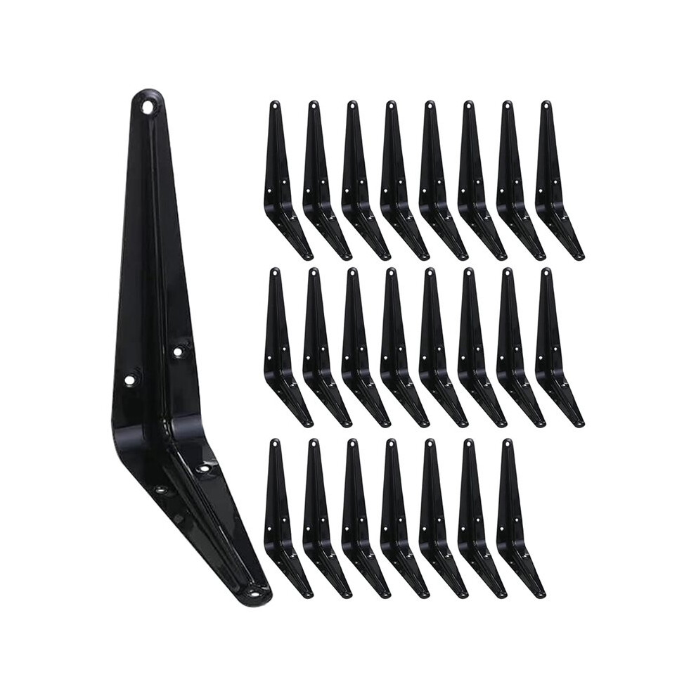 24Pcs Shelf Brackets 6 Inch Floating Shelf Bracket For Wood Black Metal L Bracket For Shelves Support 6031416211913