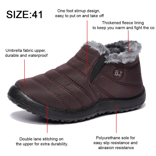 Botas impermeáveis, botas curtas de inverno BJ compatíveis com mulheres, botas de neve impermeáveis. 2