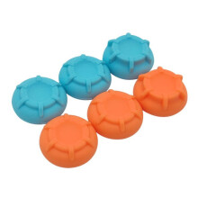 compatible Nintendo Switch 2 Silicone Joystick Cap 6 In 1 Key Protection Cap(Orange+Blue)