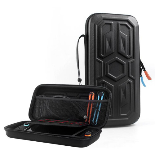 compatible Nintendo Switch 2 Mecha Style Hard Protective Case Portable Shockproof Carrying Storage Bag(Black)
