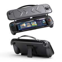 compatible Nintendo Switch 2 Full-Body Protective Case TPU Base + ABS Cover with Built-in Stand & Carrying Handle(Black)