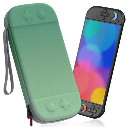 Nylon portable storage case compatible Nintendo Switch 2 (green)
