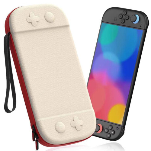 Nylon portable storage case compatible Nintendo Switch 2 (beige)