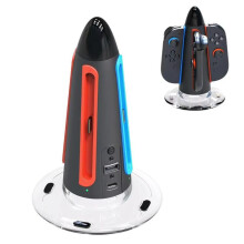 4-in-1 Round Charging Dock with RGB Lights compatible Nintendo Switch 2 Joy-Con Controllers (Left and Right)