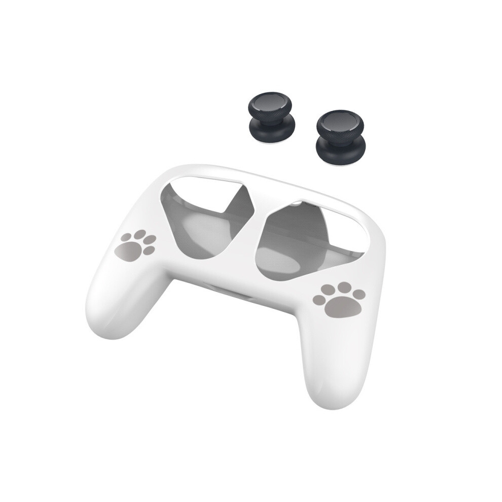 Dobe Tns-1171 Game Controller Protective Kit: Controller Case + Joystick Caps Compatible Nintendo Switch Pro (White) White 6083684920240
