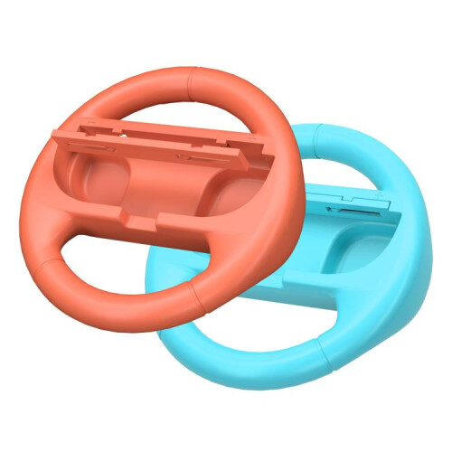 2pcs/Pack Steering Wheel Grip compatible Nintendo Switch 2/Switch Joy-Con Controllers(Orange Blue)