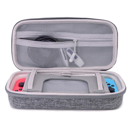 CHKJOK EVA Game Console Stand with Functional Protection compatible Nintendo Switch Oled (Gray)