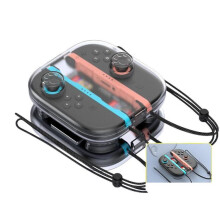 Crystal carrying case compatible Nintendo Switch 2 Joy-Con controllers, scratch-resistant travel cover with 2 game card slots (transparent white).