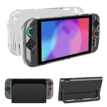 compatible Nintendo Switch 2 & Joy-Con Split Design Shell Plastic Protective Case With Kickstand Access(Transparent)