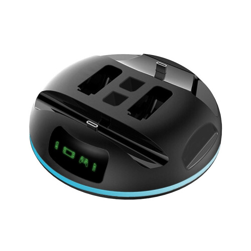 D1 Colorful Lights Handle Charger compatible Nintendo Switch / Switch Lite(Black)
