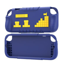 compatible Nintendo Switch 2 Game Console Anti-Slip And Anti-Drop Liquid Silicone Protective Case(Blue Yellow)