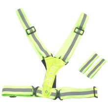 LED Running Vest,LED High Visibility Reflective Vest Safety Vest with 2 Reflective Bands for Cycling Jogging Running