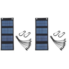 2X Foldable Solar Panel Charger Portable Battery for Cell Phone Outdoor Waterproof Power Bank for Camping Accessories