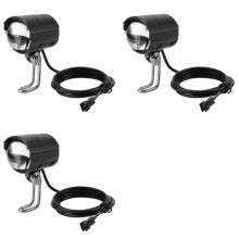 3X Feu Avant LED pour Vélo Électrique avec Klaxon Puissant de 80 à 100 DB, Phares de Vélo Étanches pour la Conduite de Nuit